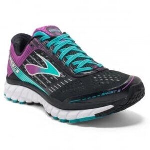Brooks Womens Ghost 9 Black Purple Running Shoes Sneakers Size 9 B 1202251B092